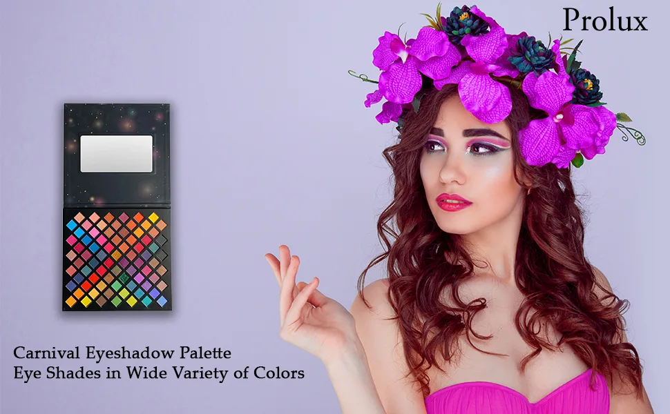 Prolux Cosmetics Carnival Eyeshadow Palette with 78 Shades  Includes 2 Pressed Glitters  34 Shimmer Shades and 42 Matte Shades - product information 1