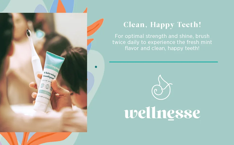 Wellnesse Whitening Toothpaste & Charcoal Toothpaste Bundle - Fresh Mint  4oz - Fluoride Free Toothpaste for Teeth Whitening Kit - Made with Activated Charcoal and Natural Teeth Whitening Ingredients - Wellnesse - Whitening & Charcoal Toothpaste Bundle 6