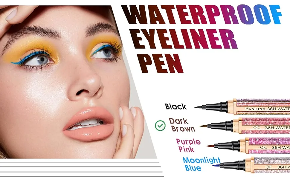 Liquid Eyeliner Soft Fine Tip Quick Drying Smudgeproof & Waterproof Eyeliner All Day Long-lasting Eye Liners for Women  1Pc Dark Brown - product information 1