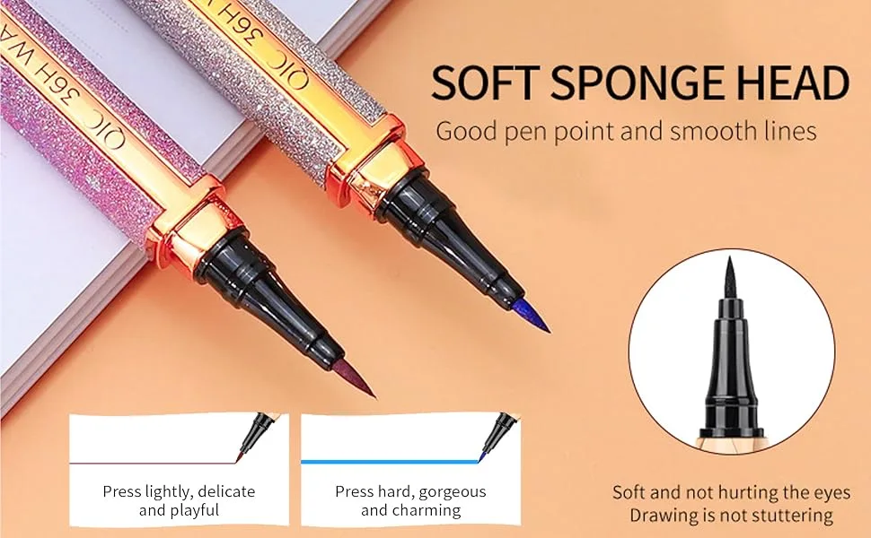 Liquid Eyeliner Soft Fine Tip Quick Drying Smudgeproof & Waterproof Eyeliner All Day Long-lasting Eye Liners for Women  1Pc Dark Brown - product information 4