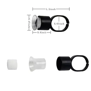Ink Ring Cups 50pcs Microblading Pigment Glue Rings with Sponge Ink Cups Caps Permanent Makeup Eyelash Eyebrow Extensions Medium Holder for Microblading Supplies KW - Tattoo Ink Ring Cups