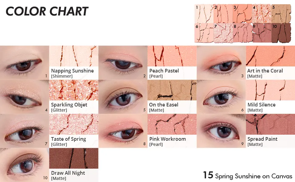 CLIO Pro Eye Shadow Palette  Matte  Shimmer  Glitter  Pearls  Highly Pigments  Long-Wearing (015 SPRING SUNSHUINE ON CANVAS) - product information 8