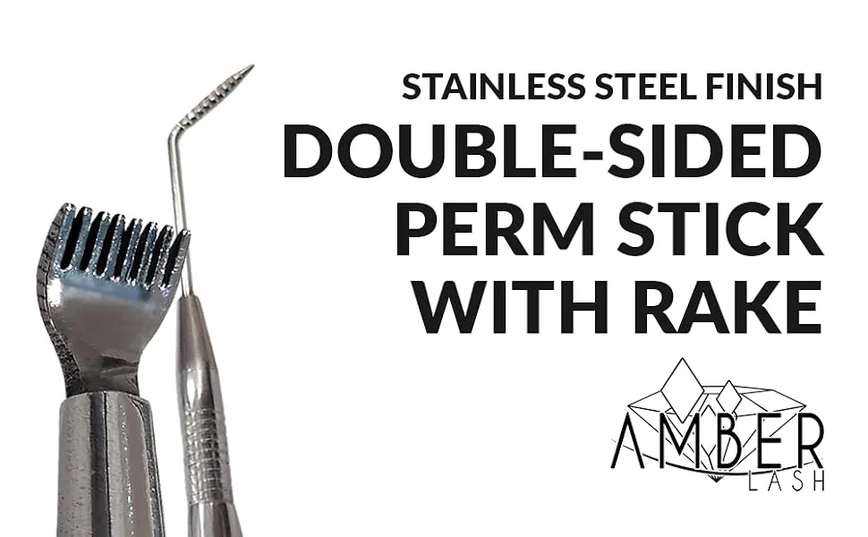 Amber Lash Eyelash Lift Perm Tool Eyelash Separator Stainless Steel Lash Lift Tool with Separation Comb Stick for Eyelash Extensions Supplies (Perm Rake) - permrake1