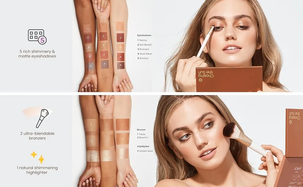 JOAH Chasing the Sun Bronzing Palette - eyeshadow bronzer shimmering
