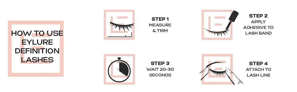 Eylure False Lashes  Definition No. 126 with Adhesive Included  3 Pair  Black - Eylure False Lashes Definition