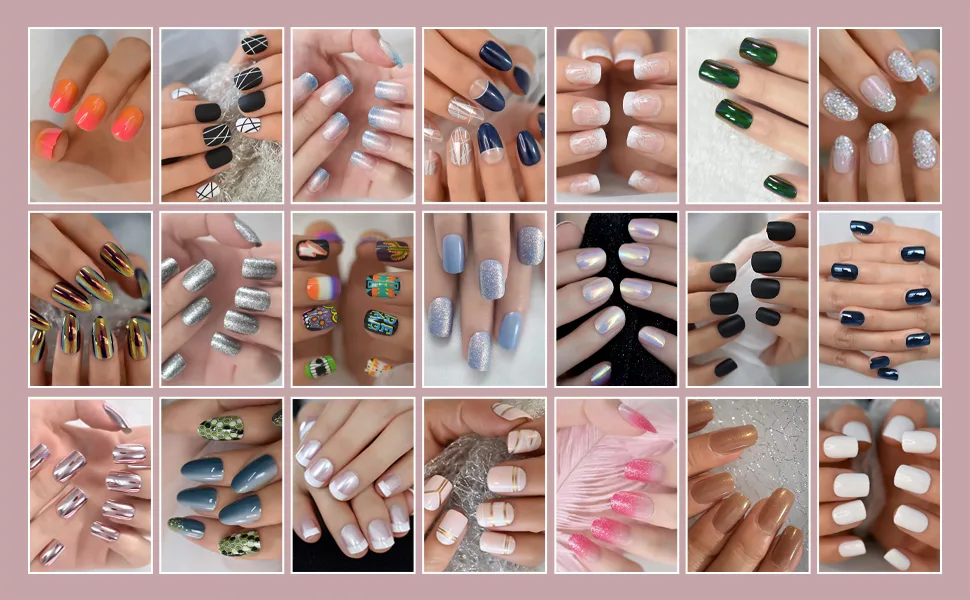 Short All White Press on Nails Square Shaped Glossy Gel Polished Faux Ongles Daily Life Solid Nails Solid white - nails