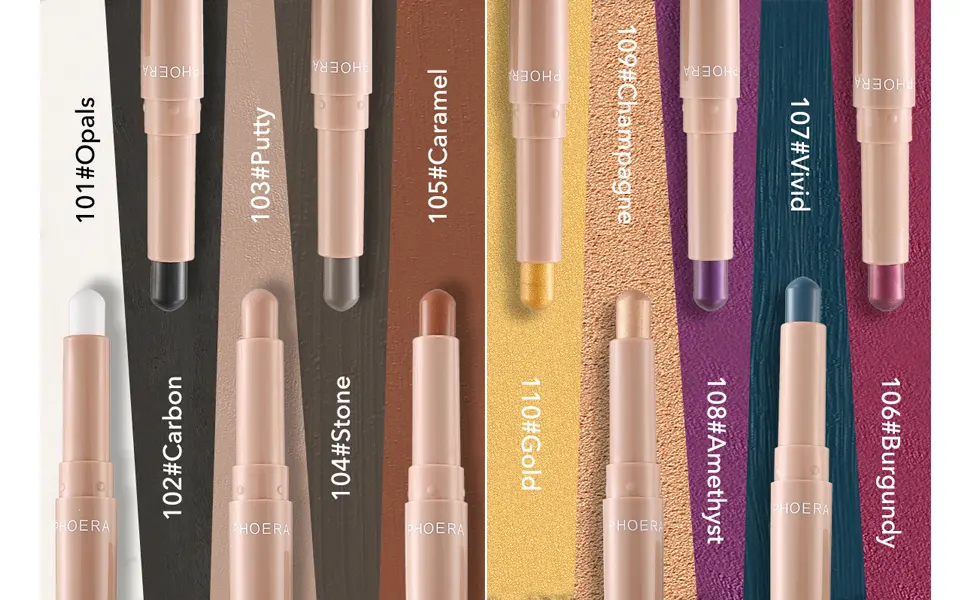 MEICOLY Creamy Eyeshadow Stick Matte Eyeshadow Pencil Crayon Eye Brightener Stick Highlighting Stick Soft & Smooth Easy To Color Waterproof 102 Carbon - Creamy Eyeshadow Stick