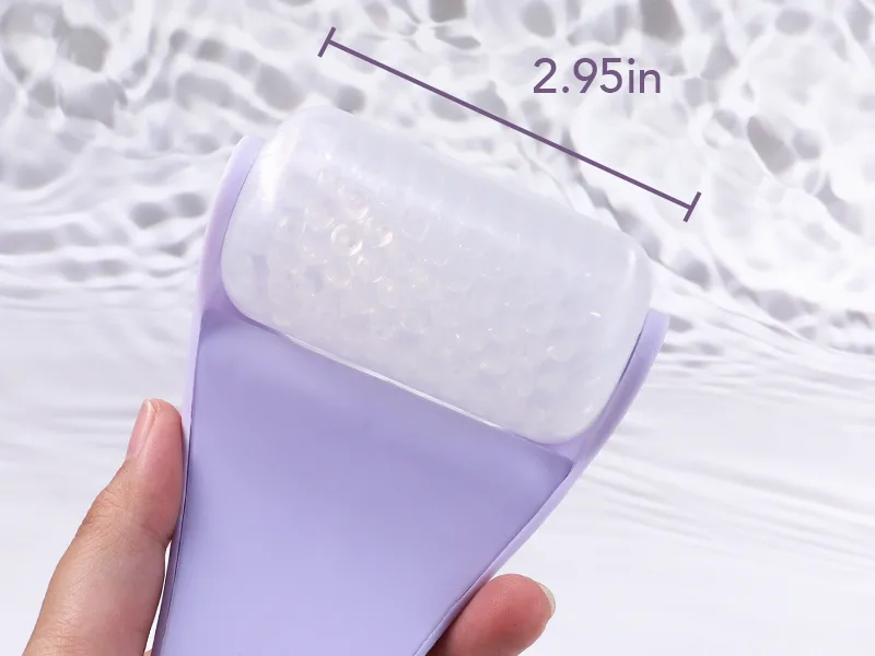 BAIMEI Ice Roller for Face and Gua Sha Facial Tools  Ice Face Roller Reduces Puffiness Migraine Pain Relief-Purple - big face ice roller