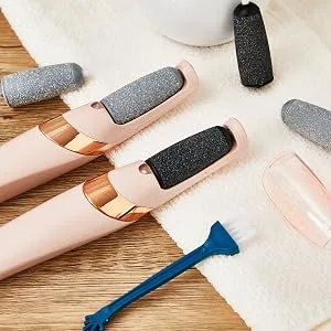 LULUKO Replacement Rollers Compatible with Finishing Touch Flawless Pedi Electric Tool File Include a Cleaning Brush 6PCs Regular Coarse - Flawless callus remover