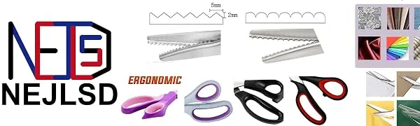 NEJLSD Pinking Shears for Fabric Ultra Sharp Comfort Grips Dressmaking Pinking Shears Zig Zag Cut Scissors Sewing Scissors Professional Handheld Dressmaking (Grey) - pinking shears for fabric sissors