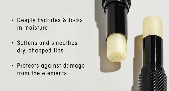 Oribe Balmessence Lip Treatment. New Look - deeply hydrates, softens, soothes dry, chapped lips, protects