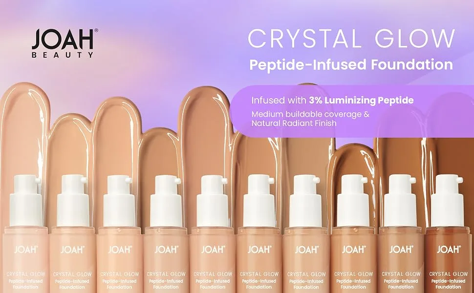 JOAH Crystal Glow Primedation Liquid Foundation - Light Medium Warm - foundation