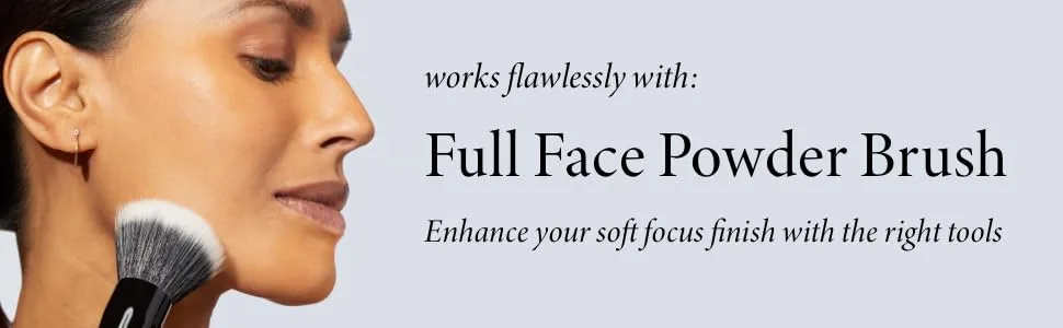 LAURA GELLER NEW YORK Baked Blurring + Setting Powder  Translucent Makeup Setting Powder For Soft-Focus Finish Minimize Fine Lines and Pores  Tan/Deep - Full Face Powder Brush