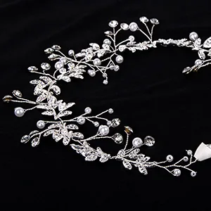 CROWN GUIDE Rhinestones Headband 20s Bridal Headpiece 1920s Flapper Accessories for Women Wedding Brides Gold - product information 2