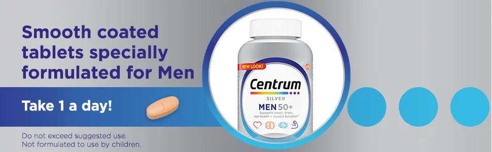 Centrum Silver Men Age 50+ Multivitamin - 200 Tablets - Centrum Tablets Silver Men 200ct