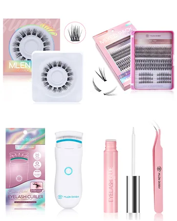 MLEN DIARY 296pcs Clusters Individual Lashes Cluster Lashes Natural Look Mixed 4 Types 5-12mm False DIY Eyelashes Extension Wispy Faux Mink Lash 296pcs 4 in 1 - product information 5