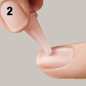 KISS imPRESS Press-On Nails Bare But Better Manicure Set  Nude Glue On Nails  Effortless Finish'  30 Chip-Proof Fake Nails - 3. Align with cuticle, gently press on & hold for 5 seconds.