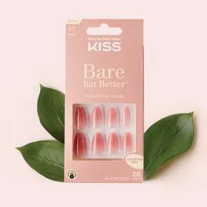 KISS imPRESS Press-On Nails Bare But Better Manicure Set  Nude Glue On Nails  Effortless Finish'  30 Chip-Proof Fake Nails - image