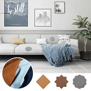 Azobur Sofa Fabric Repair Patch  6 Piece Microfiber Patches  Self Adhesive Fabric Sofa Patch Repair Fabric  Luxurious Look  Quick Fix Sofa.(Gray) - product information 5