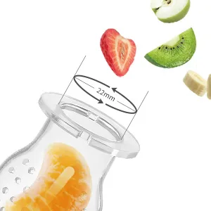 Haakaa Silicone Replacement Pouch for Baby Fruit Food Feeder  Food Grade Silicone Feeder Pacifier Sacs  BPA Free (Large Size  2PCS) - big opening
