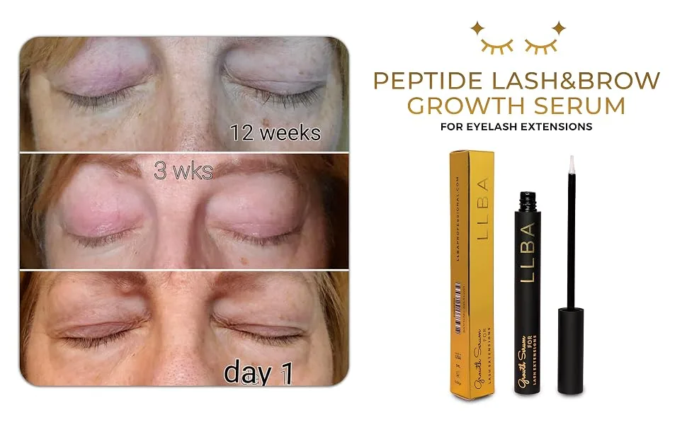 LLBA Growth Serum For Lash Extension | Enhancing Serum for Natural Lashes  Lash Extensions & Eyebrows | Eyelash Serum To Grow Lashes Fuller & Longer Looking Eyelashes (5ml) - llba