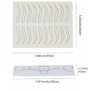 6 Pieces Eyebrow Skin Latex Microblading Practice Skin Practice Sheet with 4pcs Eyebrow Ruler No Ink Needed Practice Skin Double Sided Practice Skin - Practice Tattoo Skins