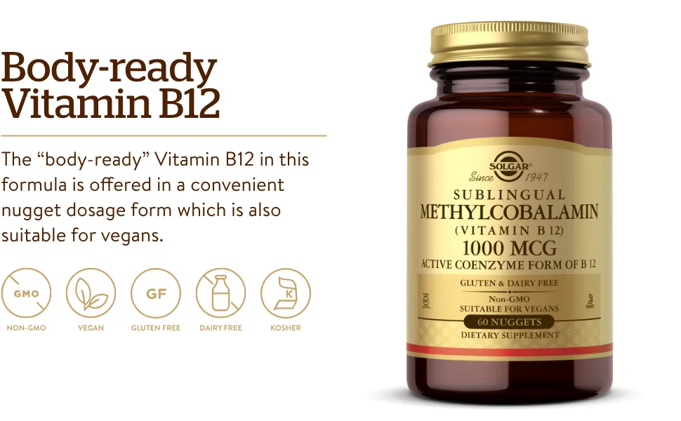 Solgar Methylcobalamin Vitamin B12 - 60 Nuggets - Solgar