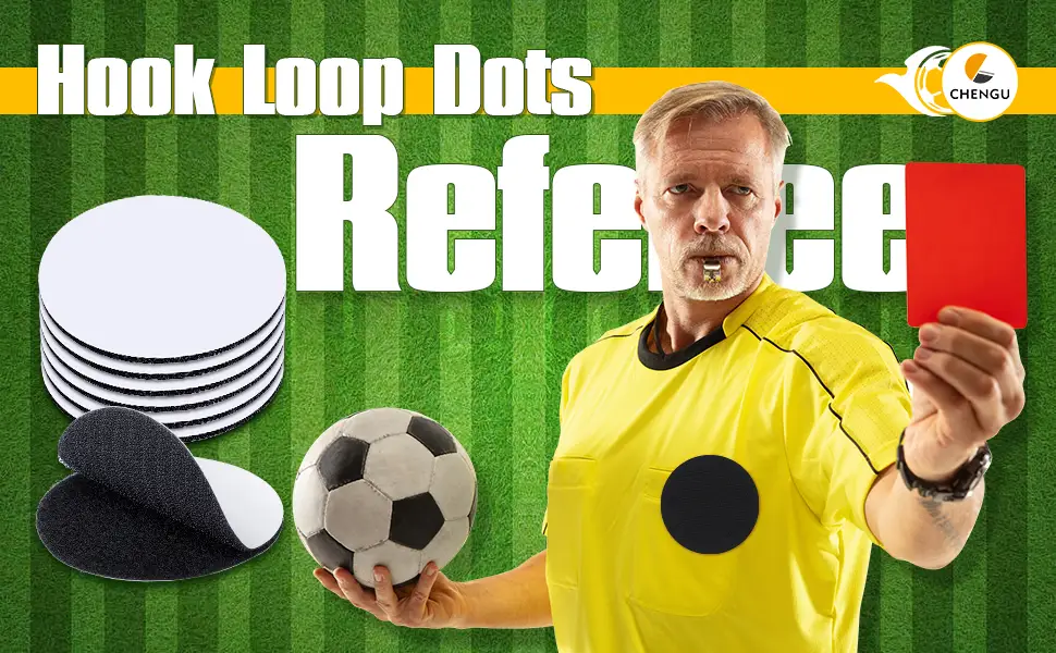 12 Pairs Referee Patch Hook and Loop Dots 3 Inch Self Sticky Circle Hook and Loop Round Adhesive Loop Tape Double Sided Hook and Loop Fasteners for Home Office School Wall Decor Tool Hanging - product information 1