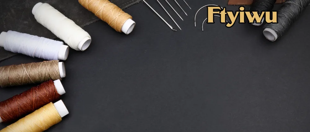 Ftyiwu Waxed Thread 32 Yards (Black)  Leather Sewing Waxed Thread with Hand Sewing Needles  Leather Sewing Thread Set for Home Upholstery Carpet Leather Canvas Repair and Sewing - Waxed Thread