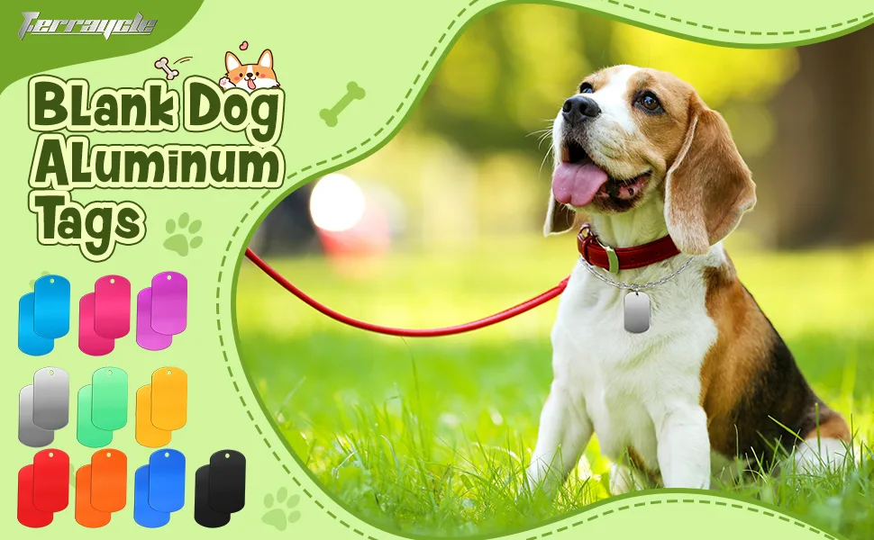 Blank Dog Tags Aluminum Tags Rectangle Blank Discs Aluminum Tag Blanks Blank Metal Stamping Tags for DIY Decorative Craft Pet Dog ID Tags (100 Pieces) - product information 1