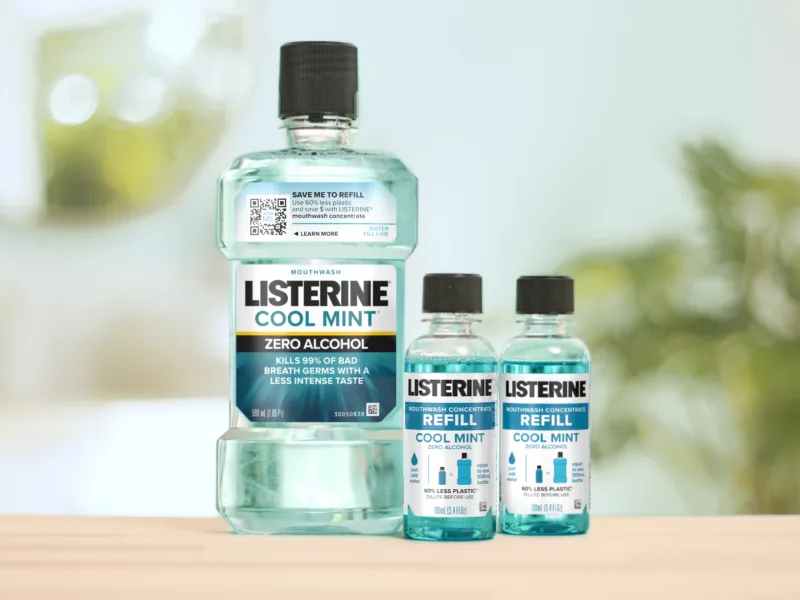 Listerine Zero Alcohol Mouthwash Concentrate Starter Kit  1 x 500 mL & 2 x 100 mL - listerine