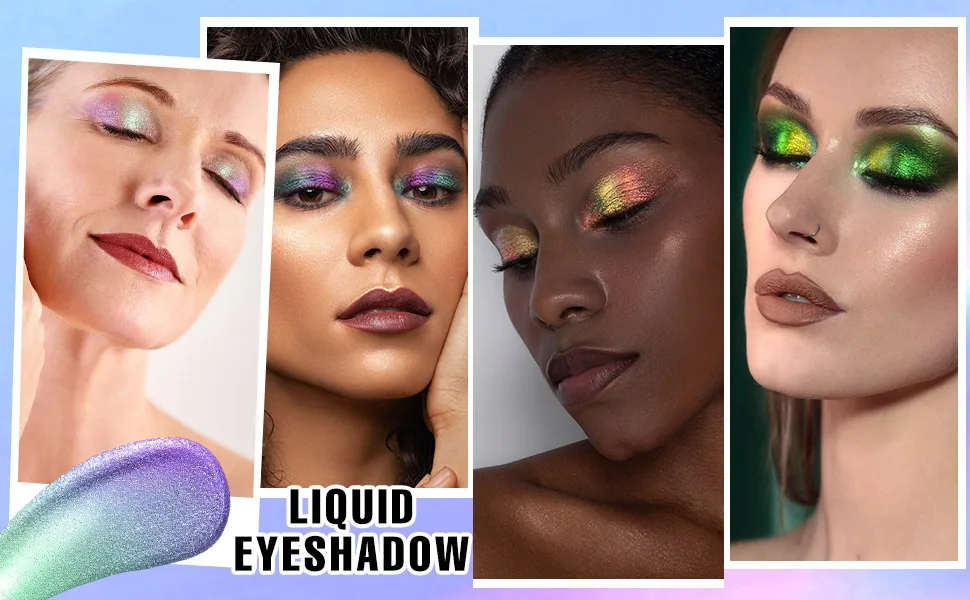 MAKI YIKA Liquid Eyeshadow  Chameleon Metallic Eyeshadow Color Shifting  Highly Pigmented  Longer-Lasting With No Creasing Multichrome Glitter Eye Looks(7 Bronzer) - liquid eyeshadow