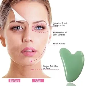 Ditind Gua Sha  Jade Gua sha Facial Tools  Guasha Tool for Face  Natural Jade Gua Sha Massage Tool  Scraping and SPA Acupuncture Therapy to Lift  Decrease Puffiness and Tighten. - guasha tool for face set guasha set guasha massage scraper rose quartz guasha tool guasha tool set