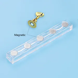 Acrylic Nail Display Stand DIY Nail Crystal Holder Magnetic Practice Stands with Reusable Adhesive Putty Clay for False Nail Tip Manicure Tool (2 Sliver) - product information 3