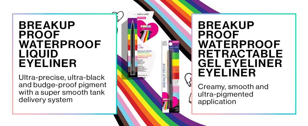 Wet n Wild Pride Collection Makeup Sponge Set of 3 - Breakup Proof Liquid Eyeliner Breakup Proof Retractable
