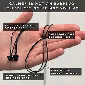 Flare Calmer Secure Mini   Small Ear Plugs Alternative   Reduce Annoying Noises Without Blocking Sound   Soft Reusable Flexible Silicone with Built-in Lanyard   Purple - Calmer is not an earplug