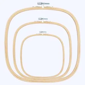 Caydo 3 Pieces 3 Sizes Square Embroidery Hoops Adjustable Bamboo Circle Cross Stitch Hoop Embroidery Frames for Sewing  Needlework  DIY Embroidery Craft - Caydo 3 Pieces 3 Sizes Square Embroidery Hoops
