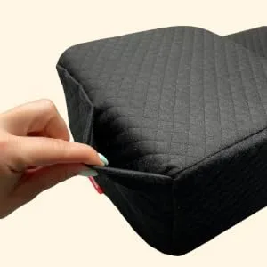 XOLLOZ Pillow For Eyelash Extensions - Curved Memory Foam Lash Bed Pillow With Neck And Back Support  Perfect Pillow For Eyelash Extensions  Two Pockets For Tools On The Sides Of Pillow - Black - neck back support black eyelash pullow lash pillow pillow extensions pillow eyelashes lash pillows,