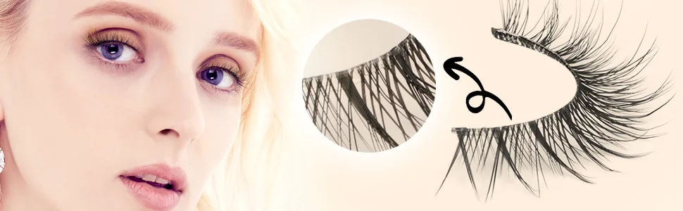 Fake Eyelashes Natural Short Cat Eye Lashes Clear Band Fluffy Wispy False Eyelashes 8 Pairs by Yawamica 12MM-Short Natural - Transparent Lashes