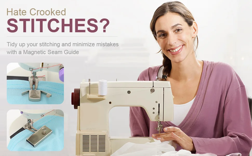 Magnetic Seam Guide  4 Pieces of Magnet for Universal Sewing Machine Metallic - product information 1