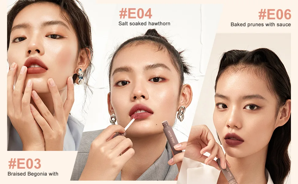 INTO YOU Matte Velvet Lipstick Smooth Lightweight Non-Stick Lip Gloss Liquid Lip Mud Lip Clay Lip Tint E06 - product information 4