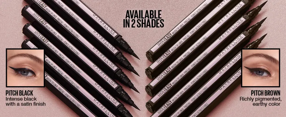 Maybelline Hyper Easy Liquid Pen No-Skip Waterproof Eyeliner  Satin Finish  Pitch Brown - available in 2 shades: pitch black and pitch brown