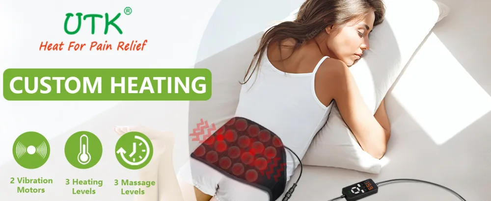 UTK Heating Pad with Vibration Massage for Lower Back  Far Infrared Heated Waist Wrap with Strap-55inch. 3 Vibration Modes  Smart Controller  Hot Enough (103 -159 )  Auto Shut Off  XL/XXL - product information 11