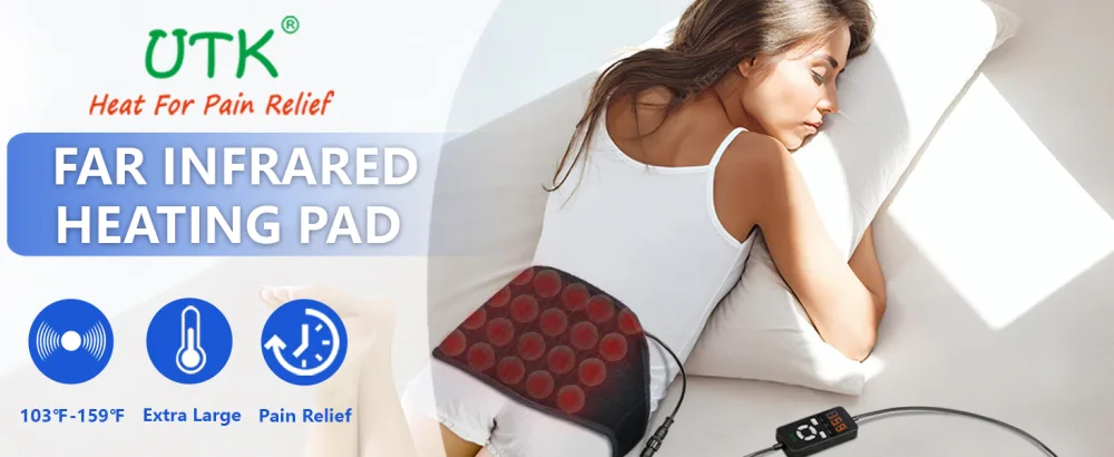 UTK Heating Pad for Lower Back Pain Relief  Far Infrared Heating Pad with Natural Gemstone  Extra Large Heating Belt  55''  Heating Fast  Hot Enough  Auto Shut Off  Smart Controller - product information 11