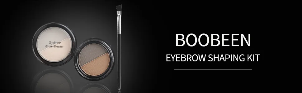 Boobeen Eyebrow Powder  Eyebrow Shaping kit Brow Powder Set  With Natural-looking Eyebrows  Included Eyebrow Brush & Eyebrow Stencils 02 - eyebrow powder kit eyebrow makeup eyebrow pencil eyebrow powder brush eyebrow powder palette