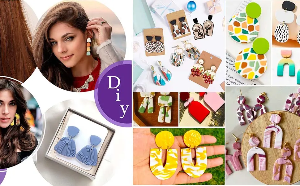 Apiemo 138 Pcs Polymer Clay Cutters Set  Classic Shapes Clay Earring Cutters Molds for Polymer Clay Earring Jewelry Making with Earring Cards Bag  Earring Hooks  Jump Rings M1 - 138 Pcs Polymer Clay Cutters Set
