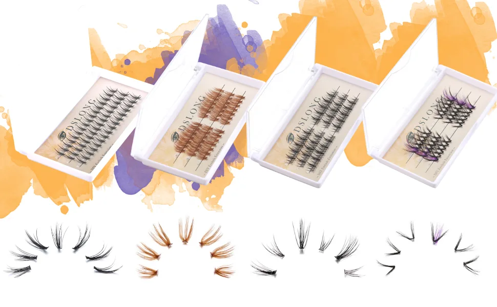 DSLONG Anime Eyelashes  DIY Manga Lashes Extension  Halloween Cosplay Eyelashes  Japanese Thick Makeup False Eyelashes  Reusable 3D Dramatic Black Cluster Lashes A3 - Colored eyelashes