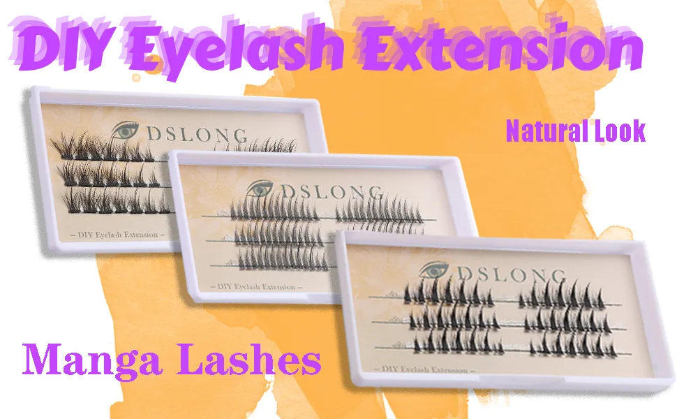 DSLONG Anime Eyelashes  DIY Manga Lashes Extension  Halloween Cosplay Eyelashes  Japanese Thick Makeup False Eyelashes  Reusable 3D Dramatic Black Cluster Lashes A3 - product information 2