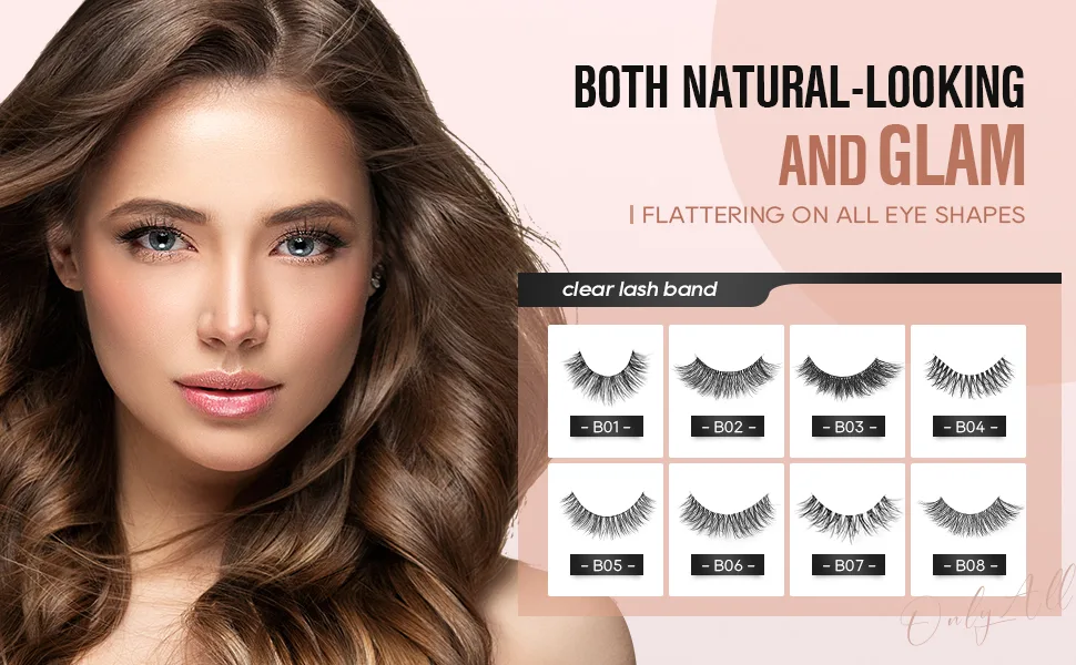 Onlyall Wispy Lashes Mink False Eyelashes Natural Look 3D Mink Lashes Wispies Eyelashes Natural Lashes 14MM False Eye Lashes 5 Pairs B03 B03 (7MM-14MM) - fake lashes