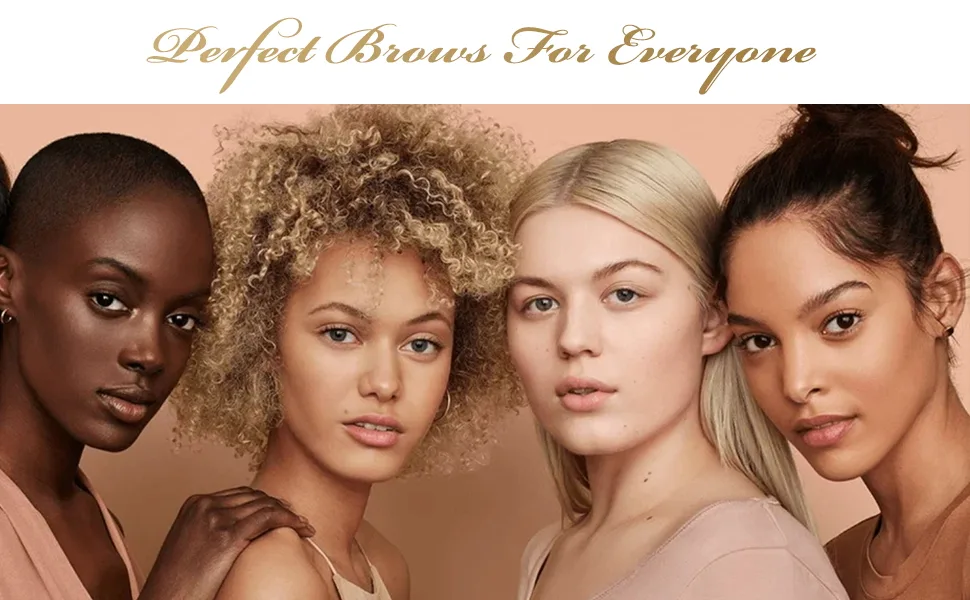 Eyebrow Stamp Stencil Kit  Brow Stamp and Shaping Kit- One Step Brow Stamp Makeup Powder  Reusable Eyebrow Stencils Shape Thicker and Fuller Brows  Waterproof Long Lasting (Light brown) - Brow Trio Eyebrow Kit